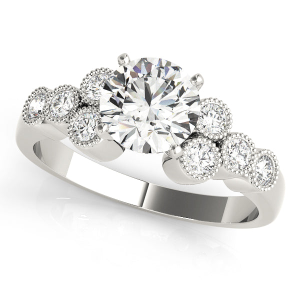 Cluster Sides Milgrain Engagement Rings
