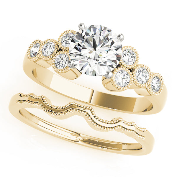 Cluster Sides Milgrain Engagement Rings
