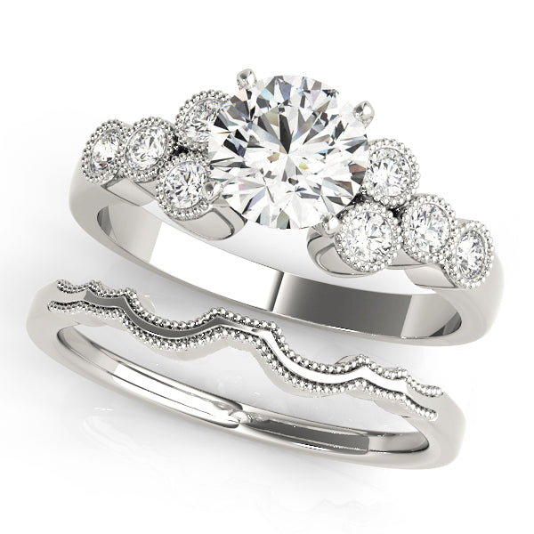 Cluster Sides Milgrain Engagement Rings