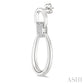 1/10 Ctw Oval Shape Link Round Cut Diamond Fashion Earrings in Sterling Silver