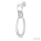 1/10 Ctw Oval Shape Link Round Cut Diamond Fashion Earrings in Sterling Silver