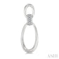 1/10 Ctw Oval Shape Link Round Cut Diamond Fashion Earrings in Sterling Silver