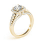 Multirow Bezel Set Round Halo Engagement Ring
