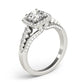 Multirow Bezel Set Round Halo Engagement Ring