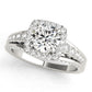 Multirow Bezel Set Round Halo Engagement Ring