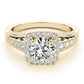 Multirow Bezel Set Round Halo Engagement Ring