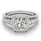 Multirow Bezel Set Round Halo Engagement Ring