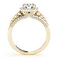 Multirow Bezel Set Round Halo Engagement Ring