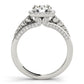 Multirow Bezel Set Round Halo Engagement Ring