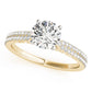 Double Row Pavé Solitaire Engagement Rings