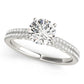 Double Row Pavé Solitaire Engagement Rings