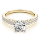 Double Row Pavé Solitaire Engagement Rings