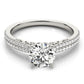 Double Row Pavé Solitaire Engagement Rings