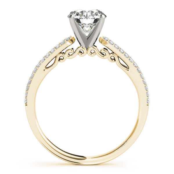 Double Row Pavé Solitaire Engagement Rings