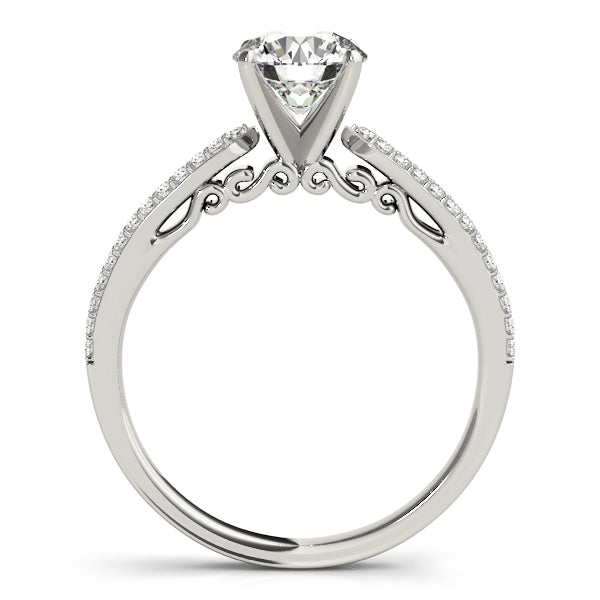 Double Row Pavé Solitaire Engagement Rings