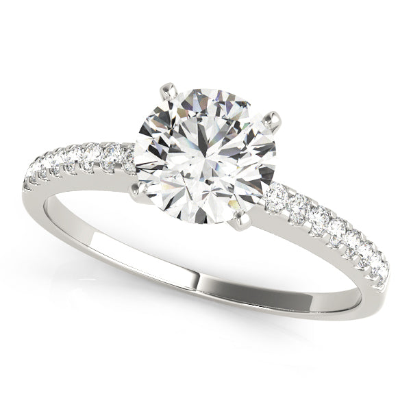 Single Row Prong Set Engagement Ring