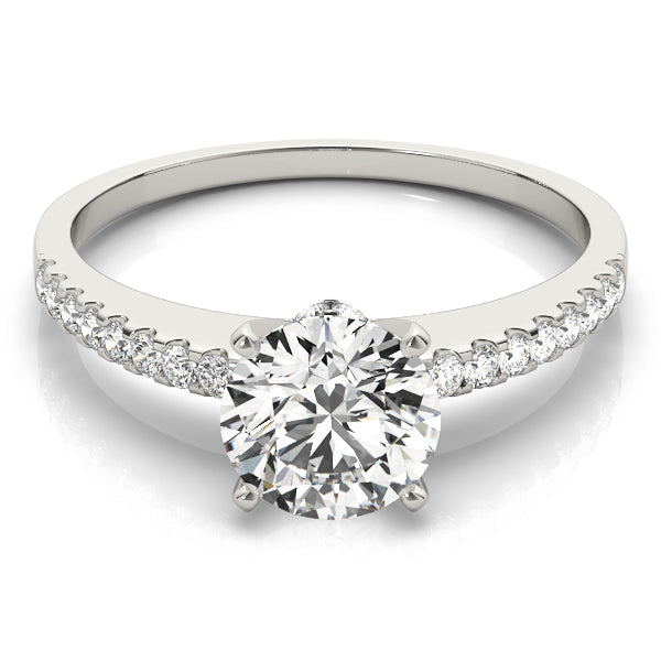 Single Row Prong Set Engagement Ring