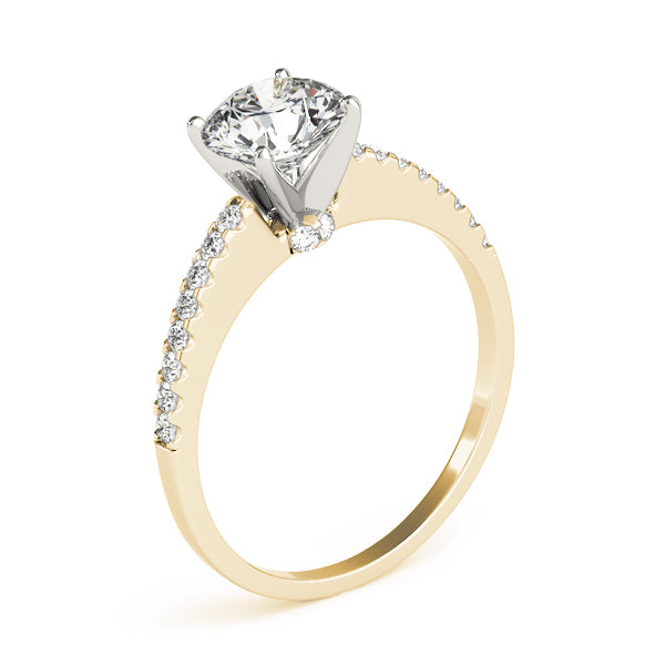 Single Row Prong Set Engagement Ring