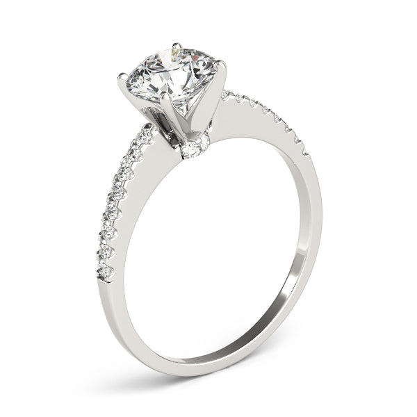 Single Row Prong Set Engagement Ring