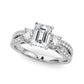 Three Stone Engagement Ring with Split Shank