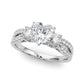 Three Stone Engagement Ring with Split Shank