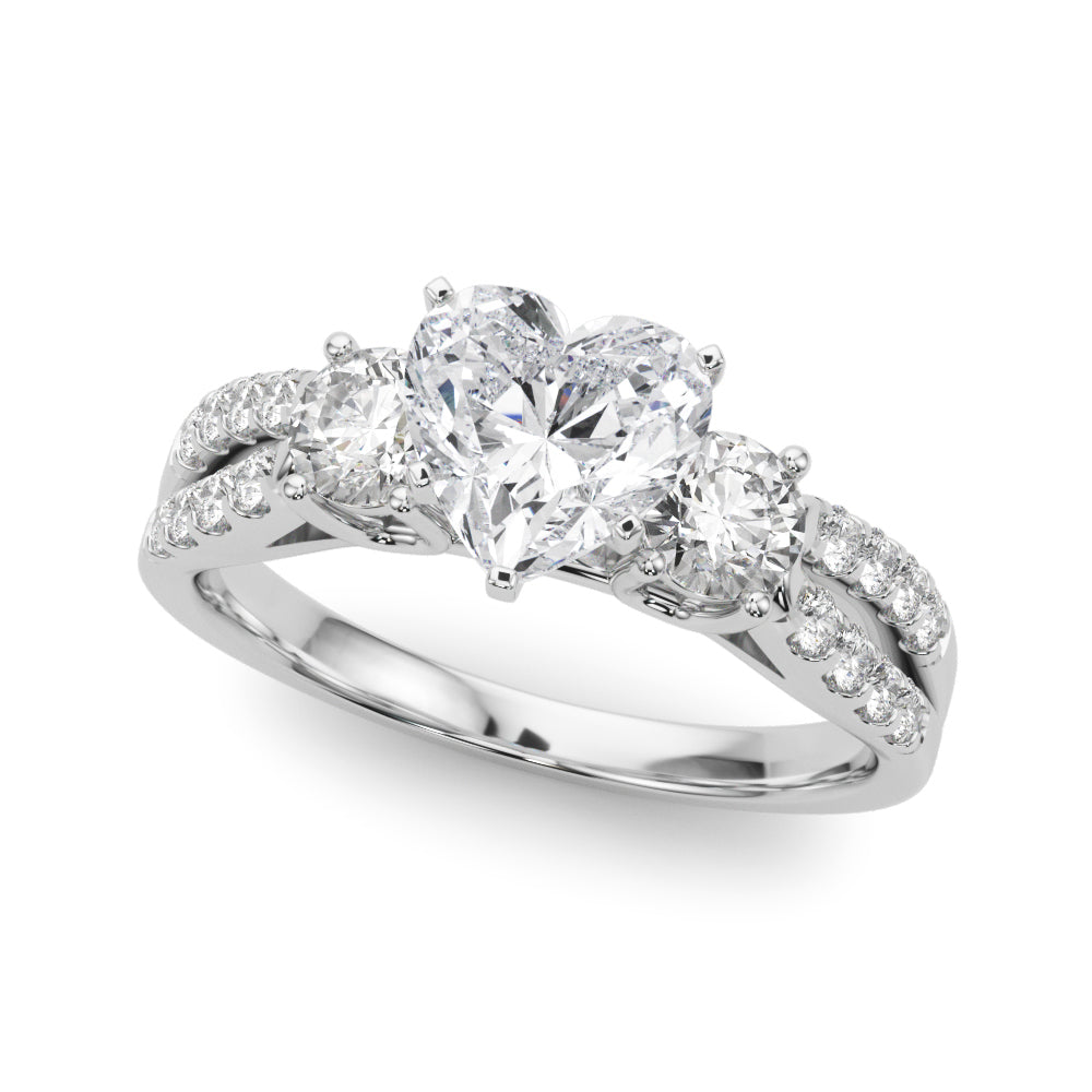 Three Stone Engagement Ring with Split Shank