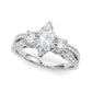 Three Stone Engagement Ring with Split Shank