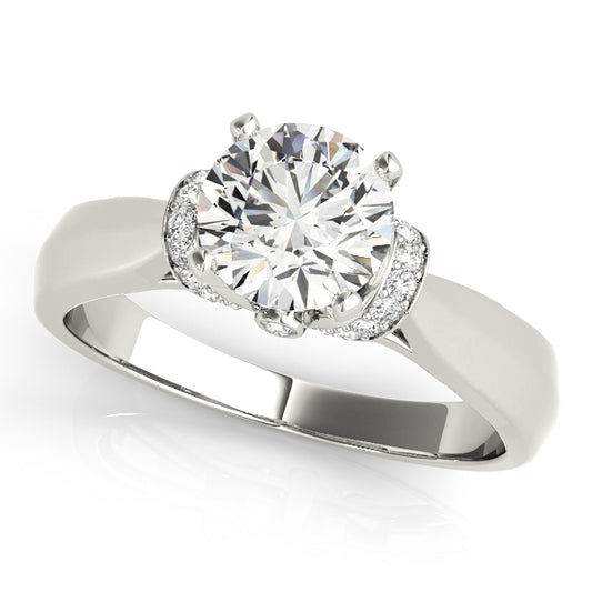 Accented Solitaire Engagement Ring