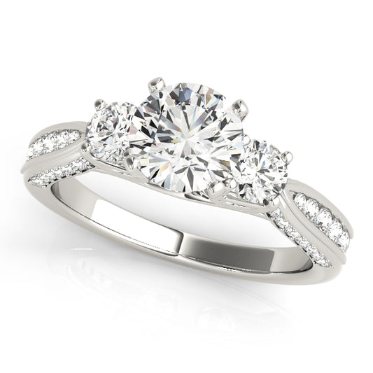 3-Stone Single Row Engagement Ring