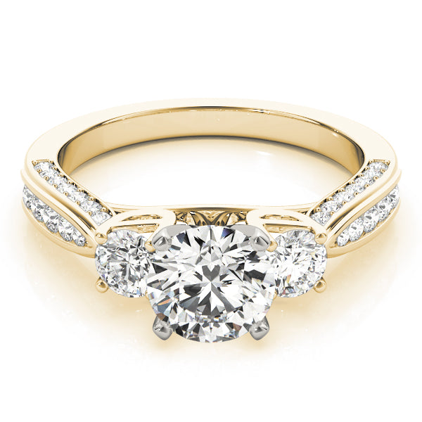 3-Stone Single Row Engagement Ring