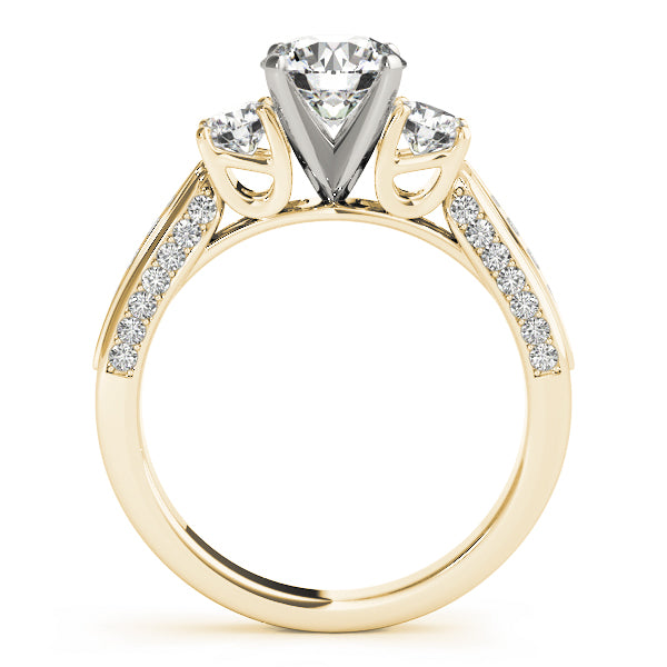 3-Stone Single Row Engagement Ring