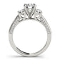 3-Stone Single Row Engagement Ring