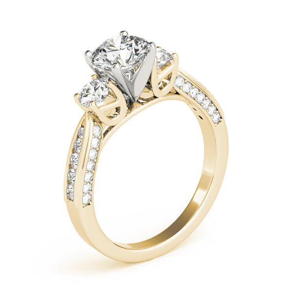 3-Stone Single Row Engagement Ring