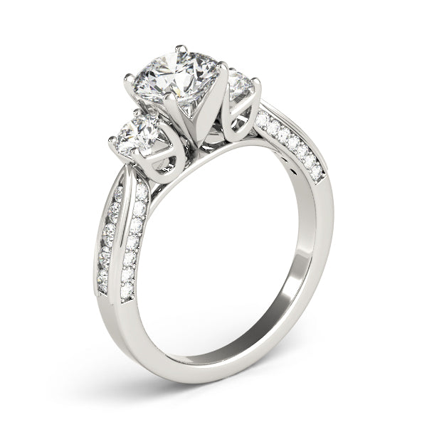 3-Stone Single Row Engagement Ring