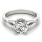 Solitaire Hidden Halo Twisted Engagement Ring