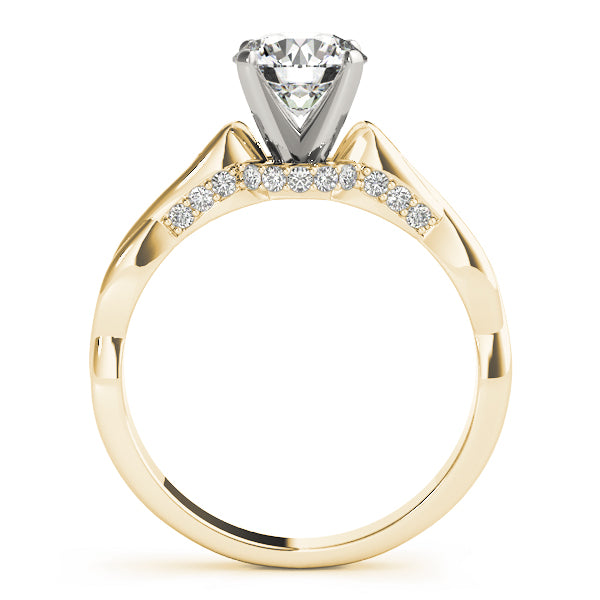 Solitaire Hidden Halo Twisted Engagement Ring