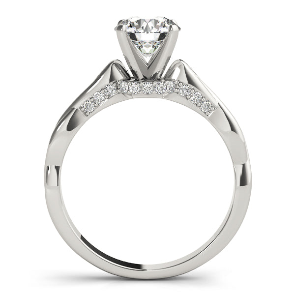 Solitaire Hidden Halo Twisted Engagement Ring