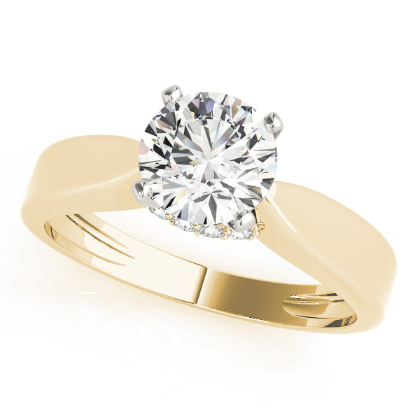 Solitaire Hidden Halo Engagement Ring