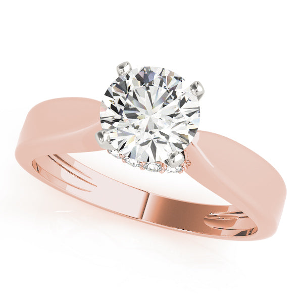 Solitaire Hidden Halo Engagement Ring