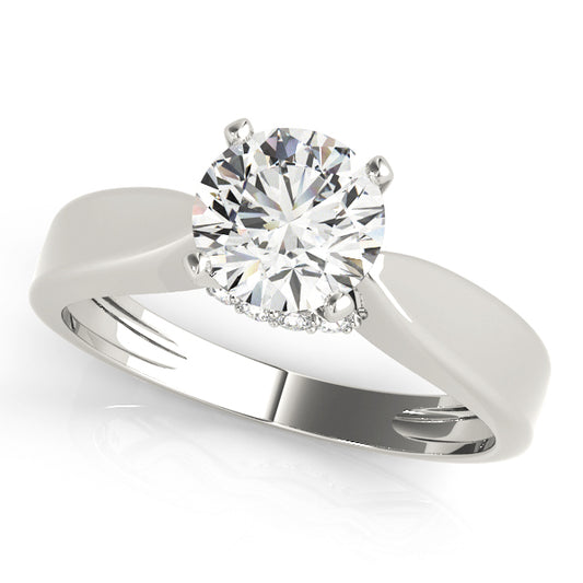Solitaire Hidden Halo Engagement Ring
