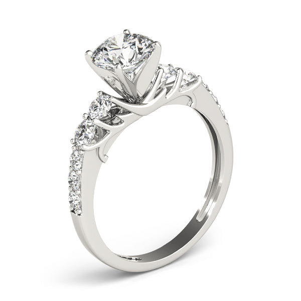 Single Row Prong Engagement Ring