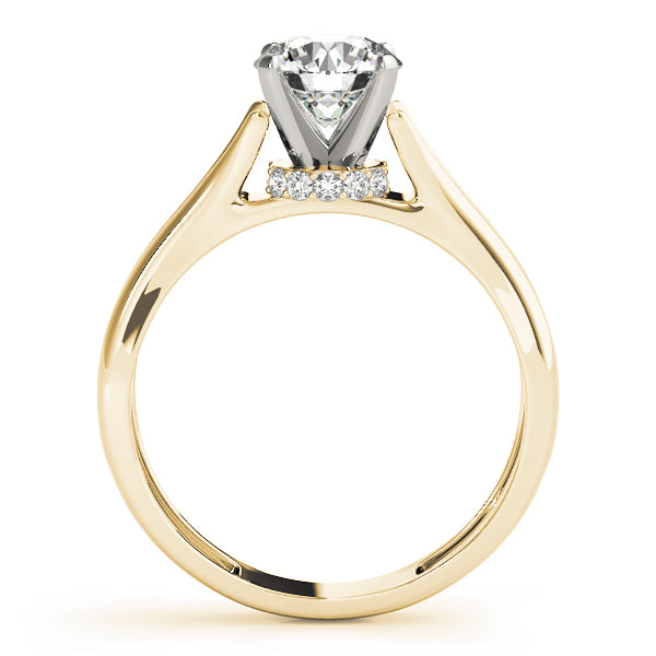 Solitaire Hidden Halo Split Shank Engagement Ring
