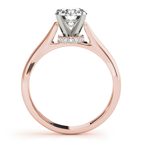 Solitaire Hidden Halo Split Shank Engagement Ring