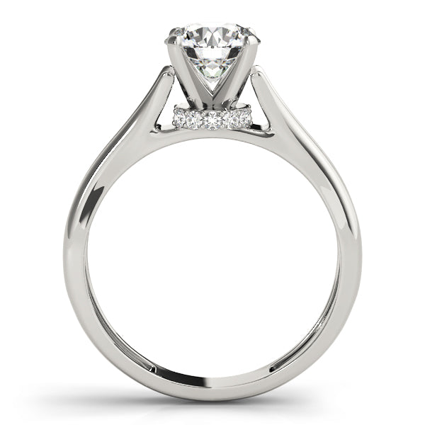 Solitaire Hidden Halo Split Shank Engagement Ring