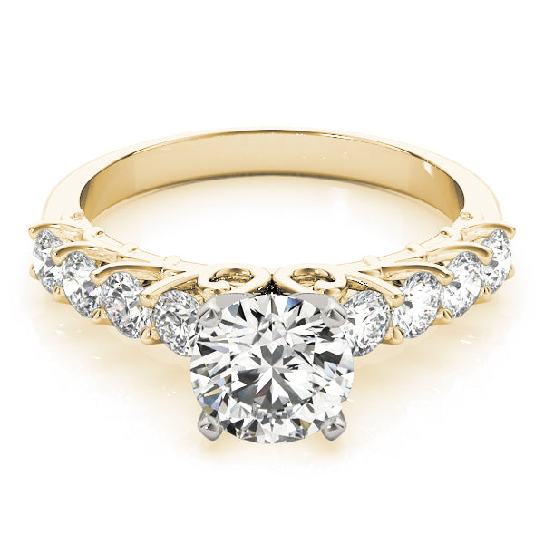 Single Row Shared Prong Engagement Ring