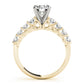 Single Row Shared Prong Engagement Ring