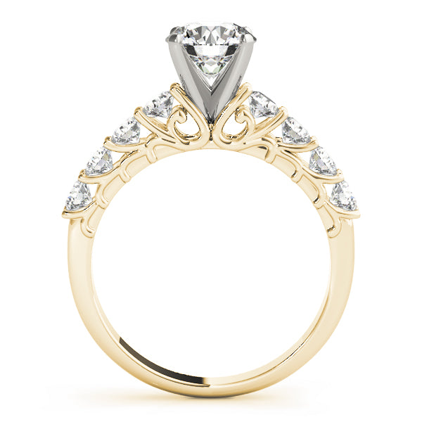 Single Row Shared Prong Engagement Ring