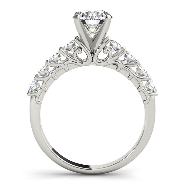 Single Row Shared Prong Engagement Ring