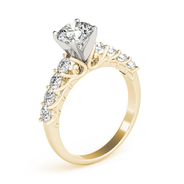 Single Row Shared Prong Engagement Ring