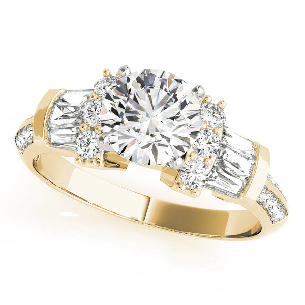 Double Row Fancy Shape Baguette Engagement Rings
